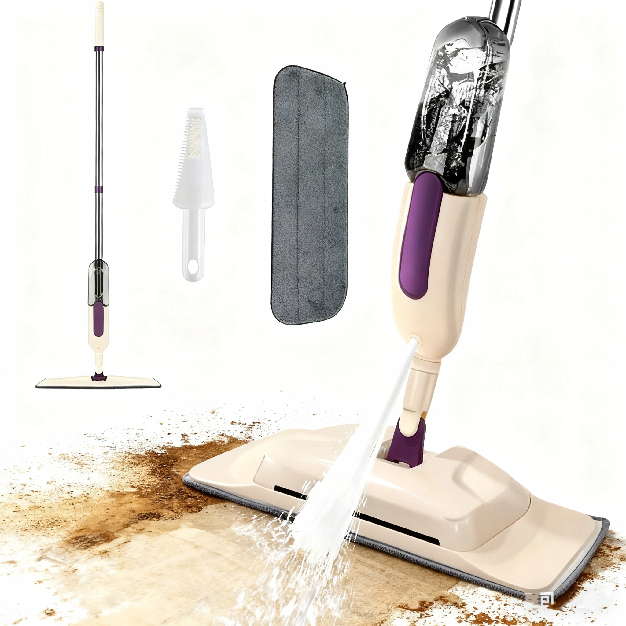 Levně Plochý Mop S Rotačním Rozprašovačem Návlek Z Mikrovlákna