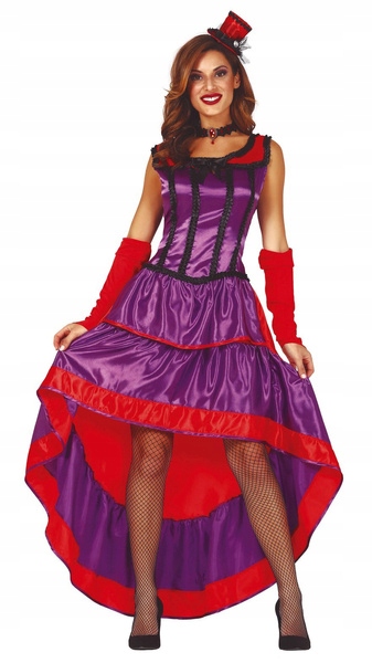 Kostým Burleska Fialovo-červený Retro Can Can Kankan Burlesque S