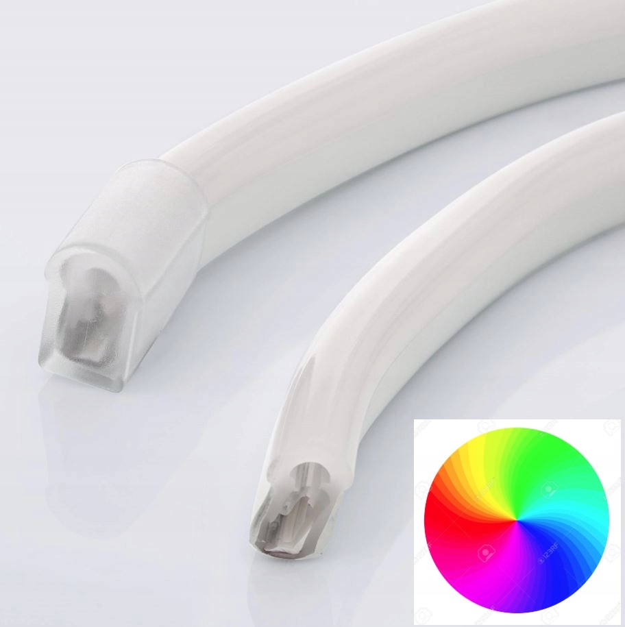 Neon Led Rgb 220V IP65 50m Elastická páska na rezanie každých 1 m Diaľkový Ovládač Rgb
