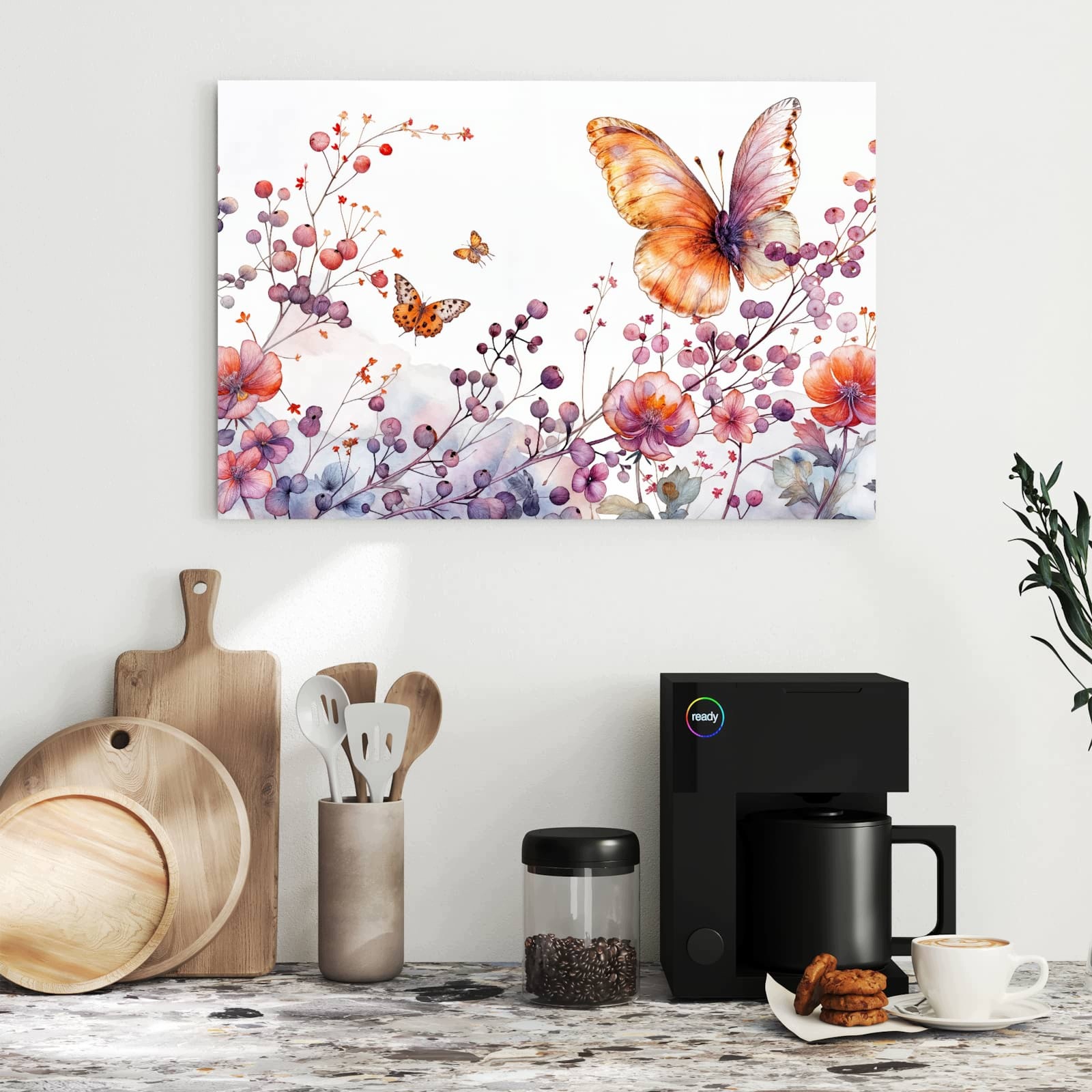 Magnetická tabule Květiny Motýli 60 × 40 cm