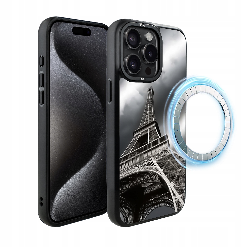 Pouzdro pro iPhone 15 Pro Ibizu DropGuard Matt s MagSafe, Eiffelova věž