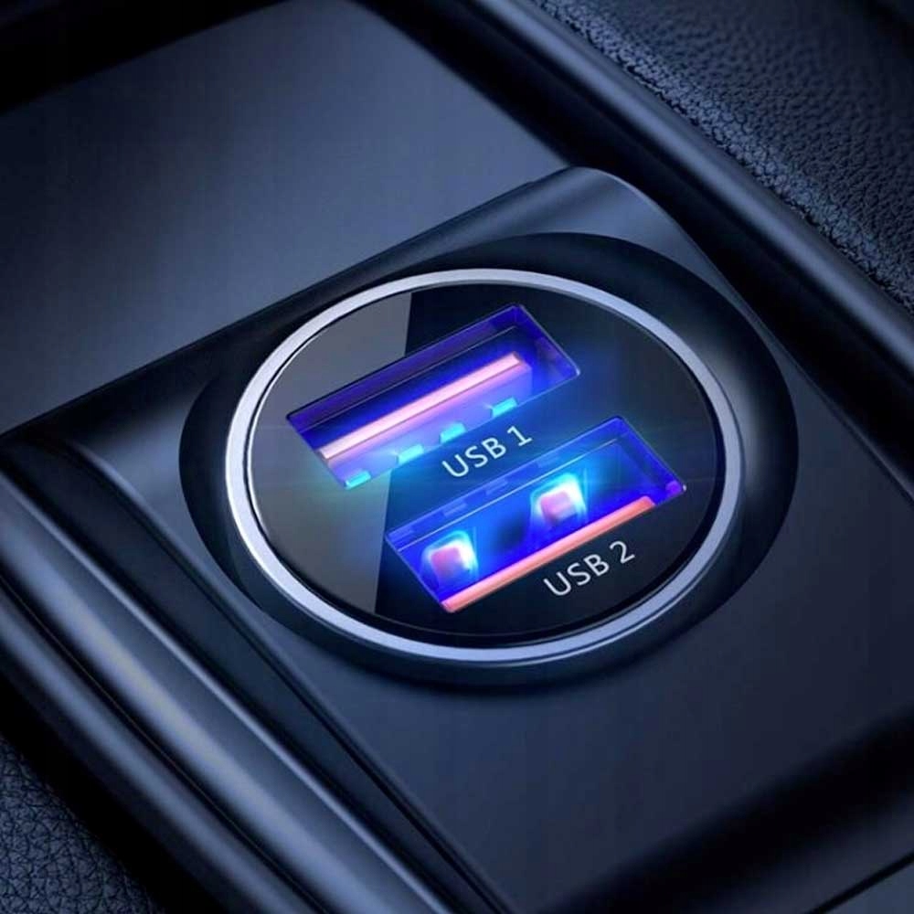 JOYROOM SZYBKA ŁADOWARKA SAMOCHODOWA 2x USB 30W Kolor srebrny