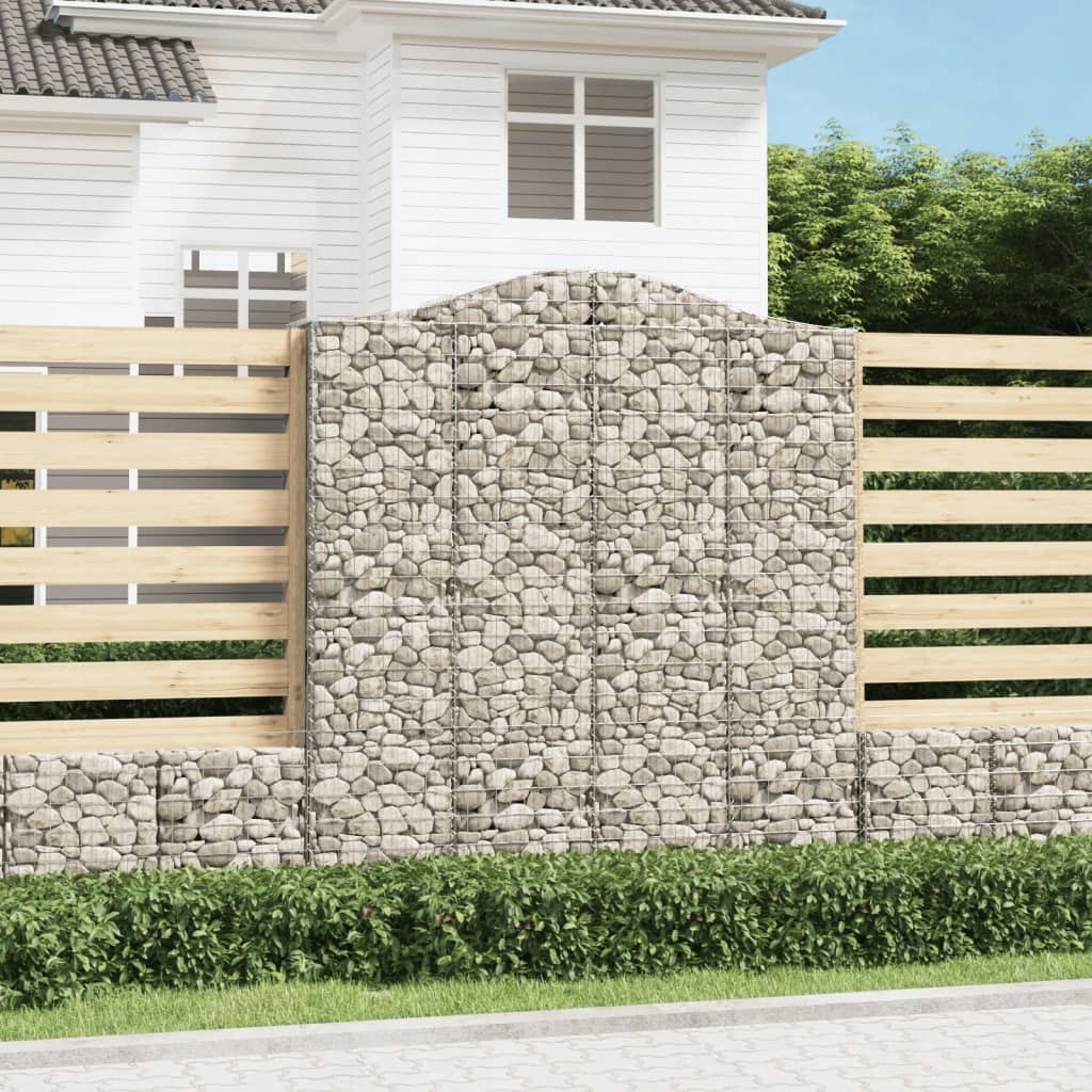 Gabiónové koše, 3 ks, 200x50x220/240 cm, galvanizované železo