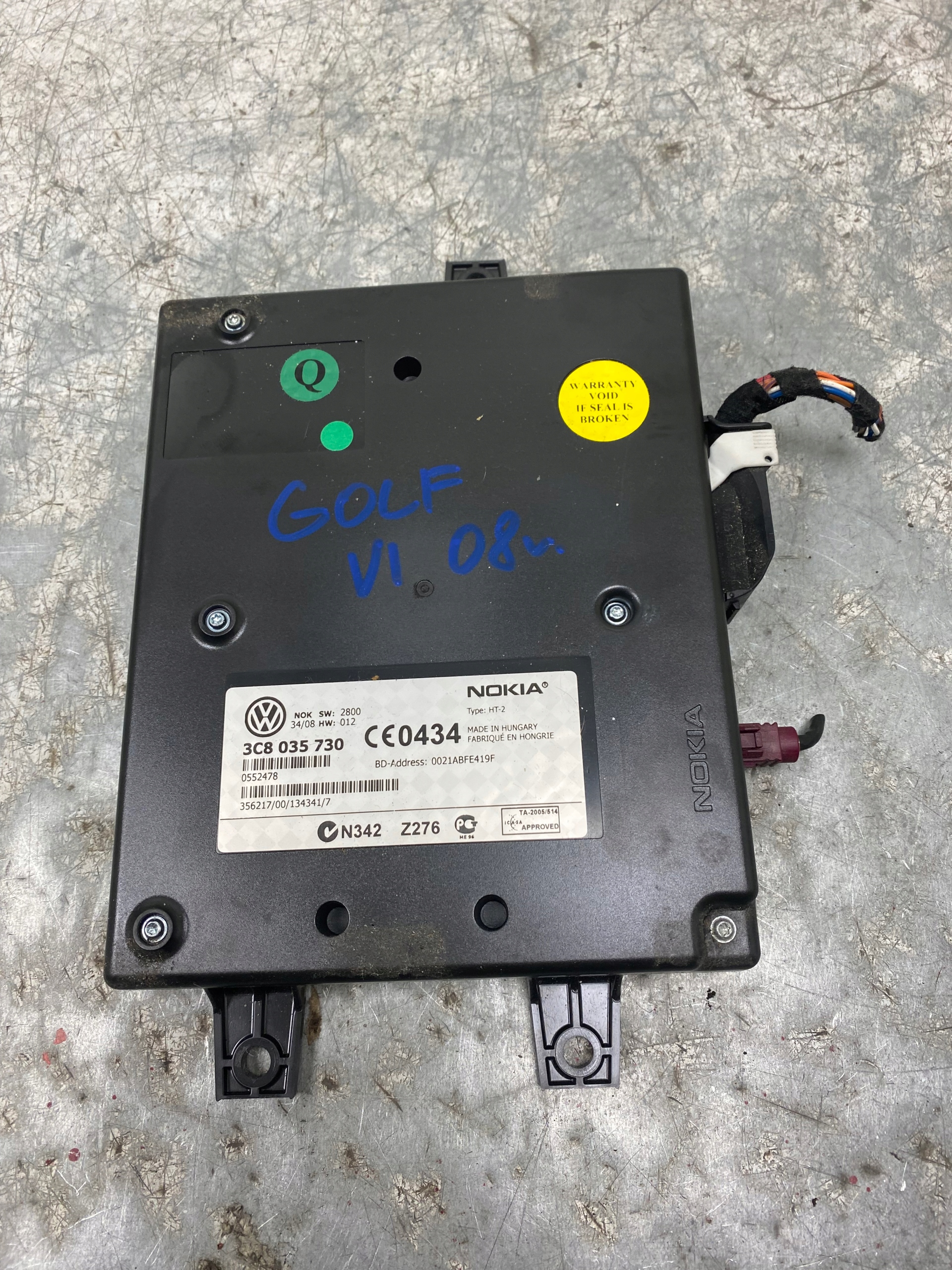 VW GOLF VI HB comfort control unit BLUETOOTH 3C8035730