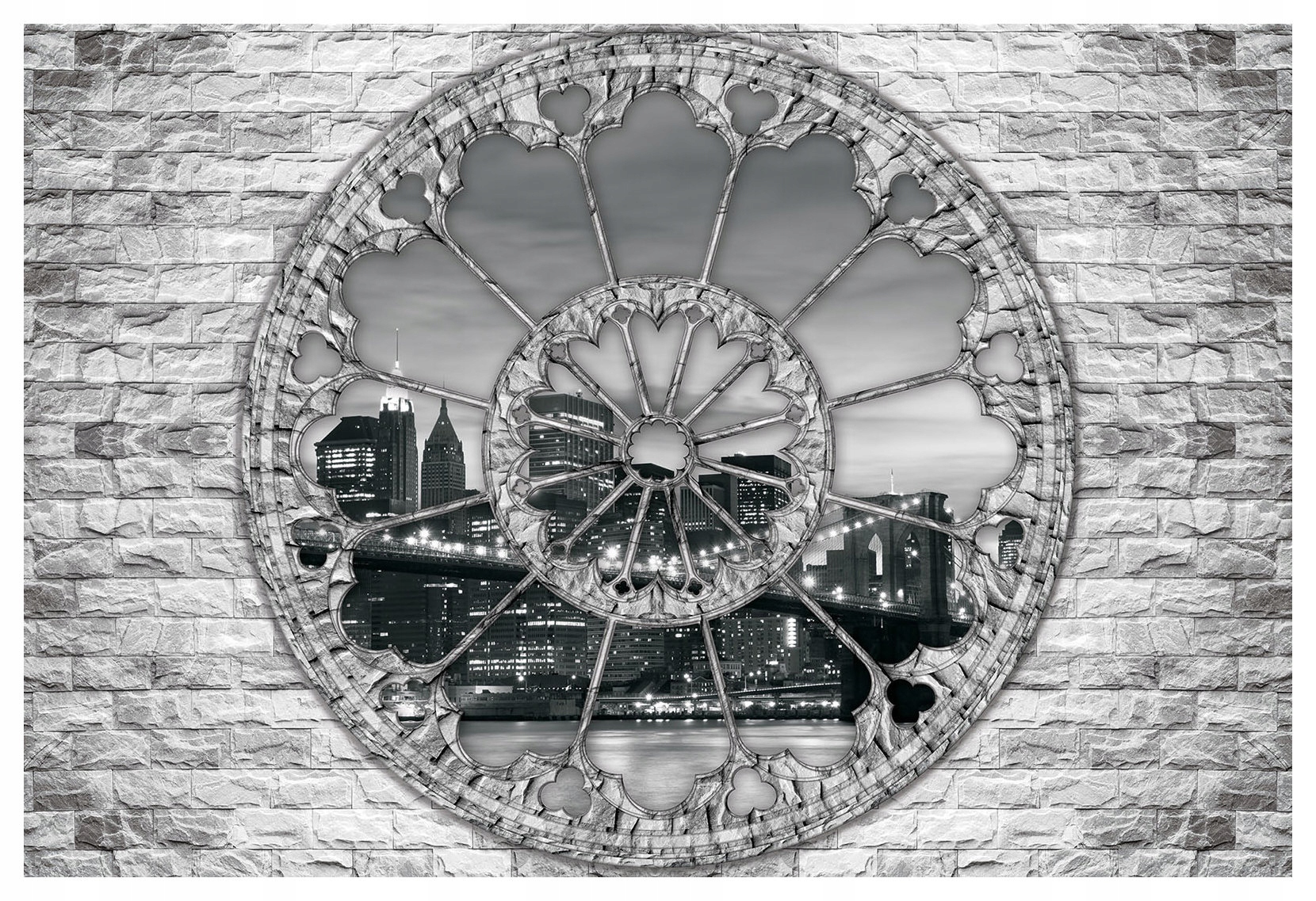 Fototapeta Noční město v okně s vinylovým mostem 368x254 lepidlo