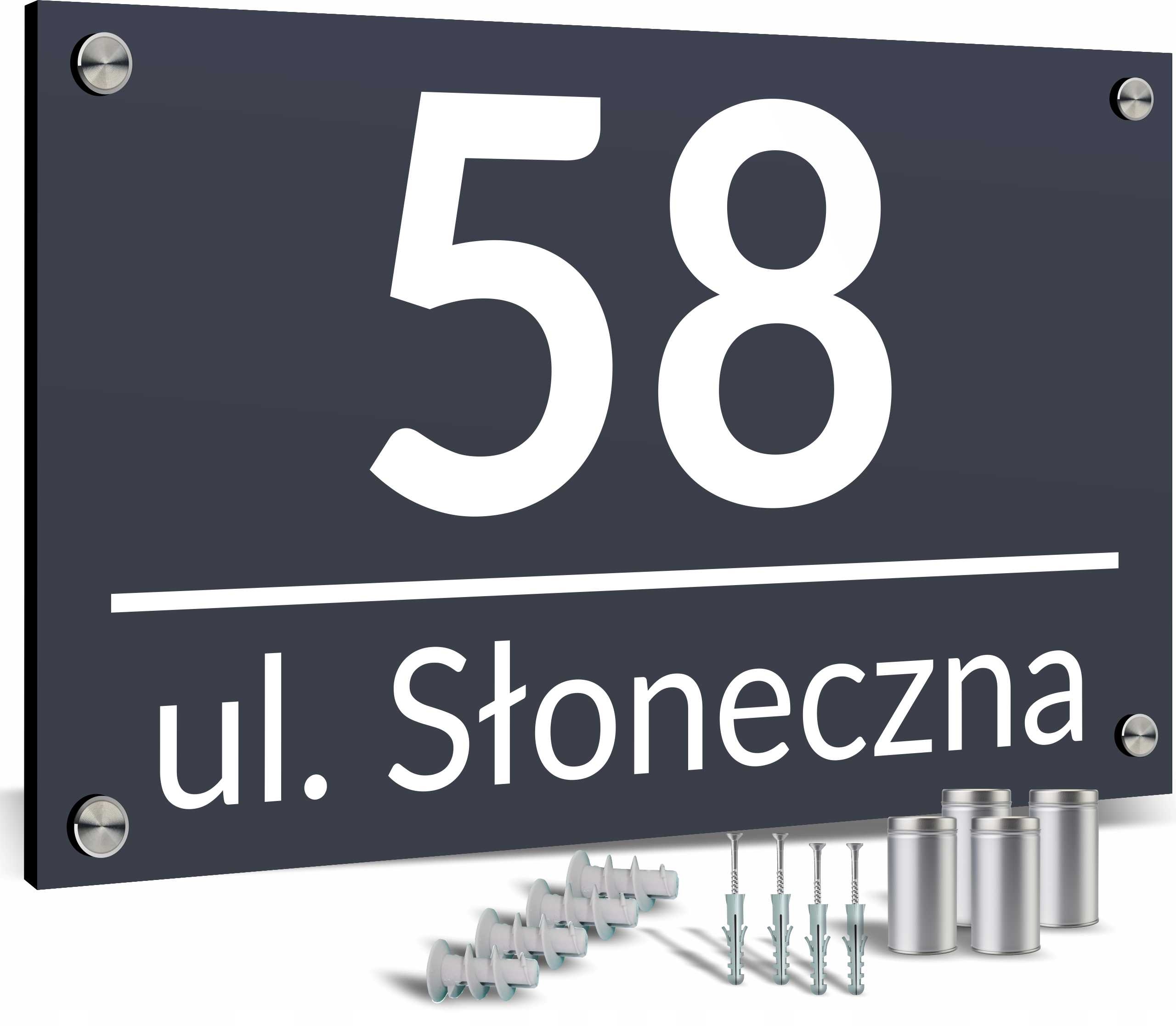 ADRESINĖ lenta ANTRACITAS namo numeris DISTANSAI ATSPARI MATOMA