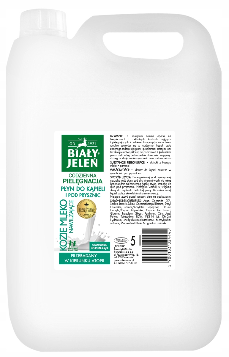 

Płyn do kąpieli Kozie mleko Biały Jeleń zapas 5l