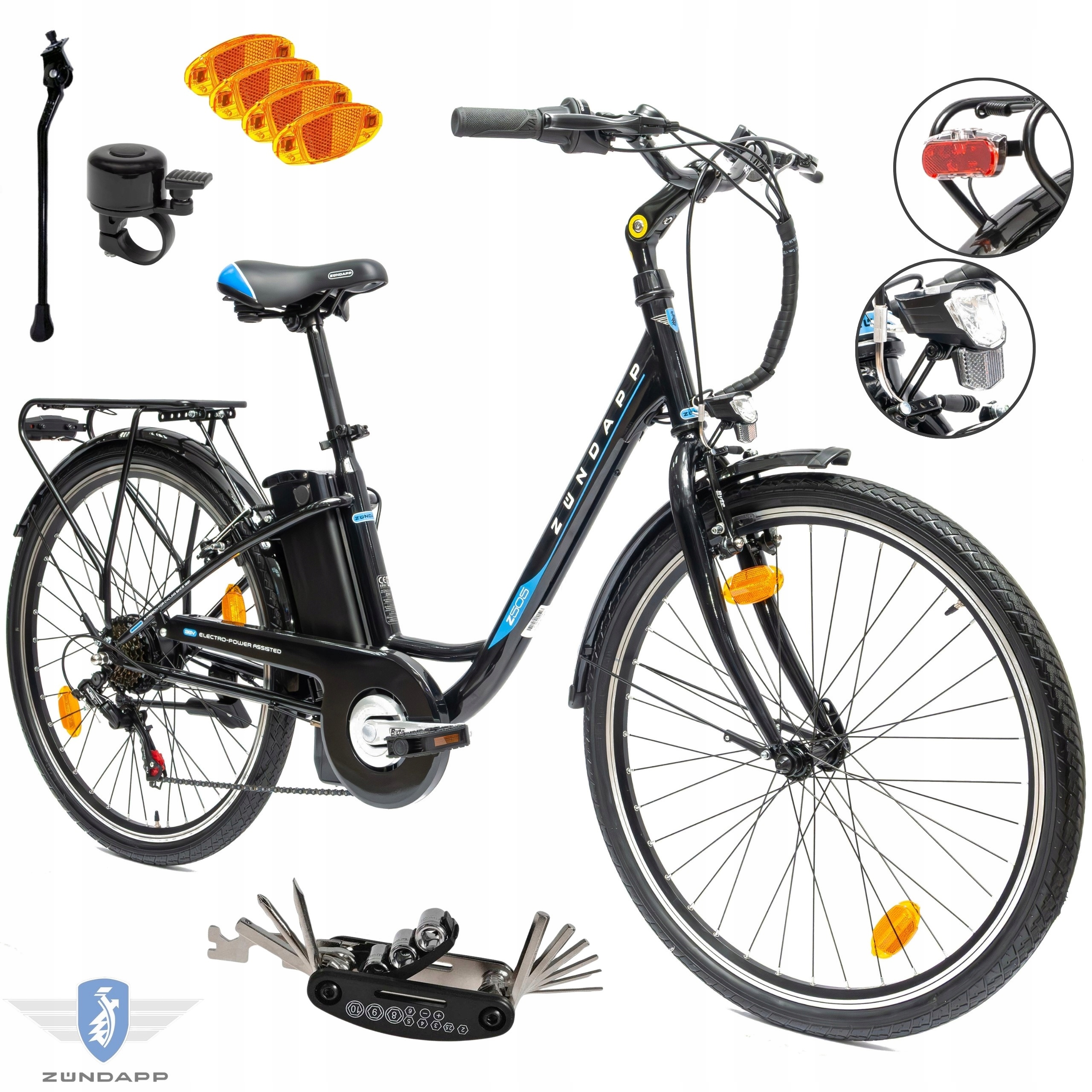 Rower Elektryczny Damski Miejski Koła 26" 250 W Wspomaganie 10Ah Shimano