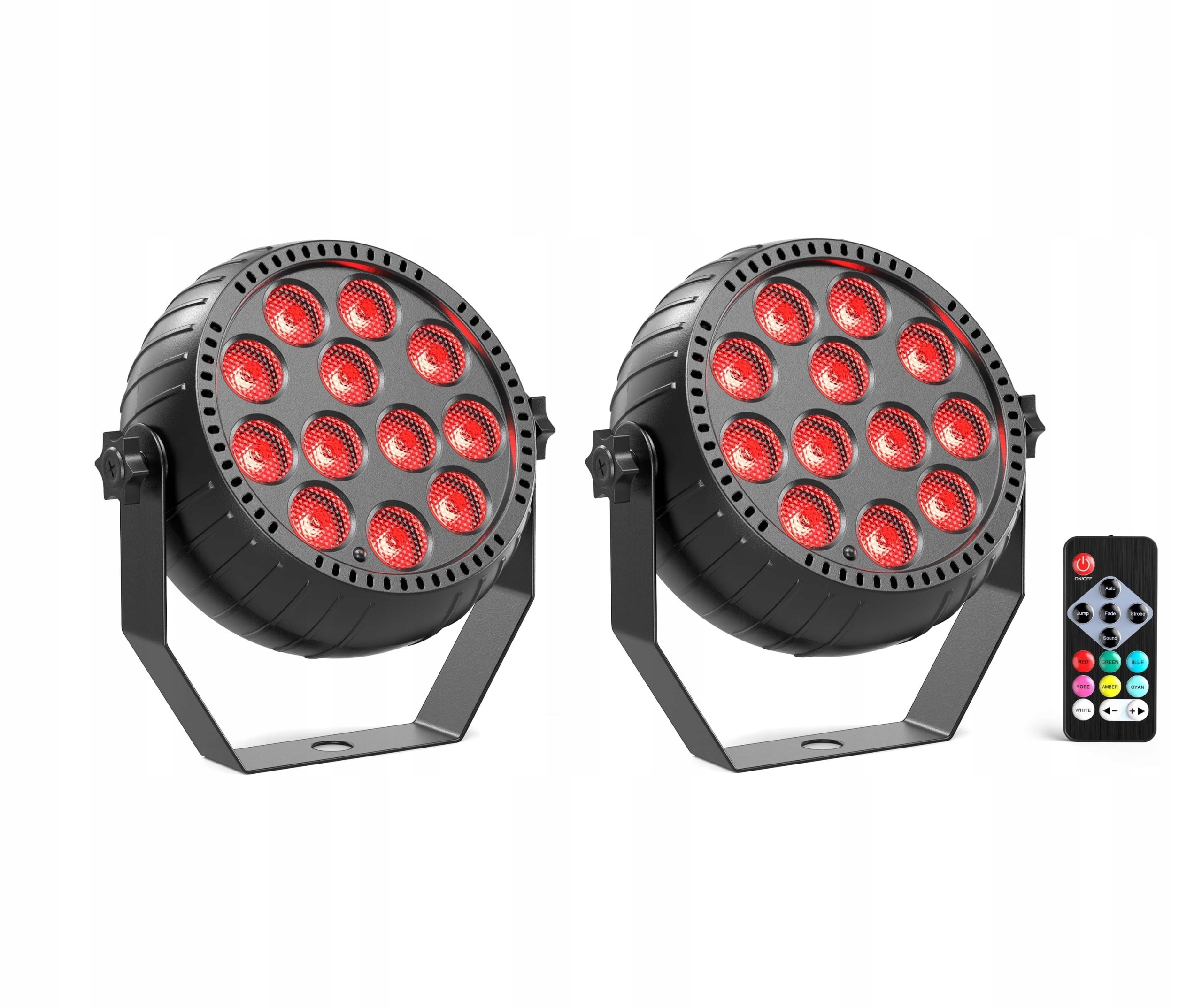 Reflektor Led Rgb Set 2 Kusů osvětlení Dj Scéna 12 Diod dálkový ovladač
