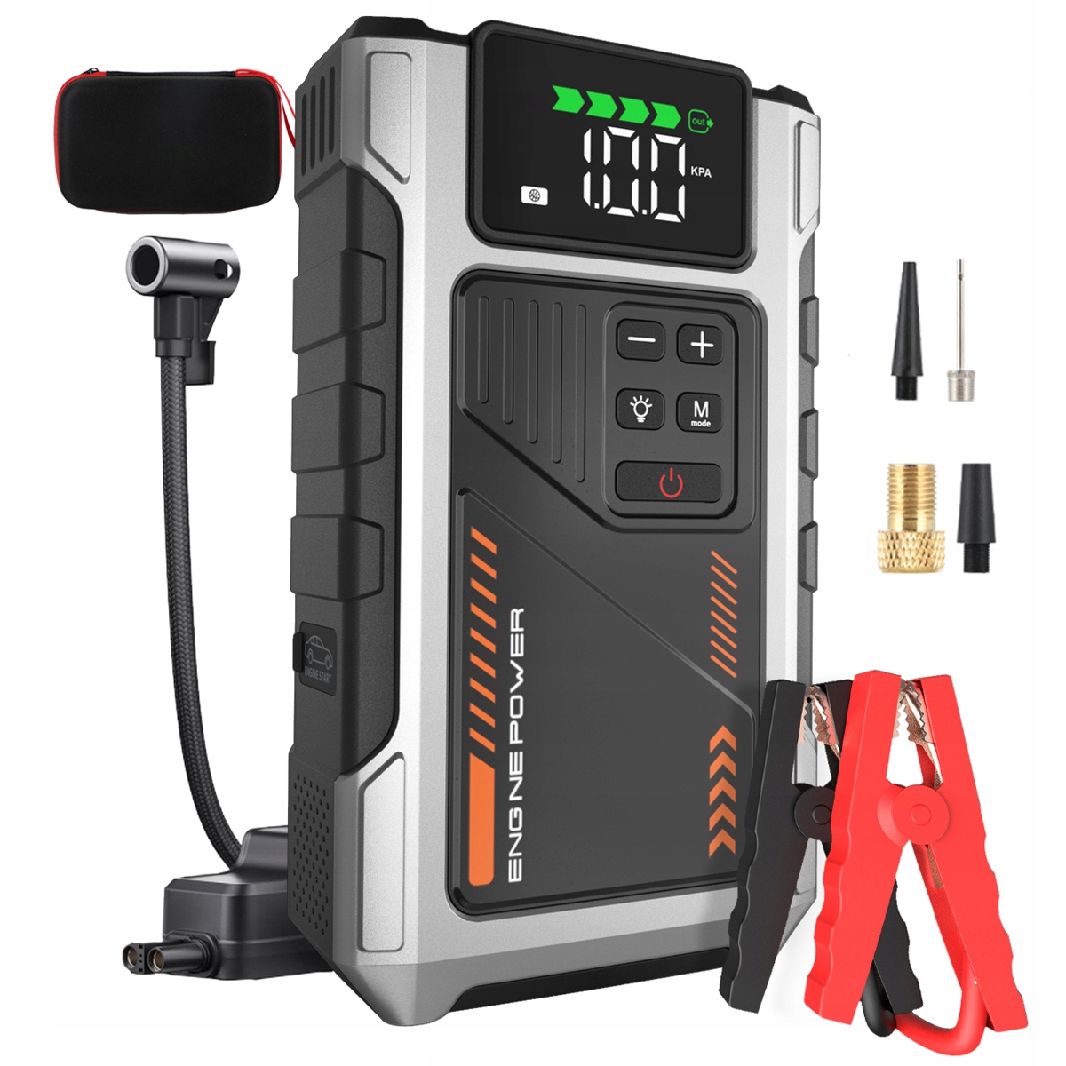 EIGOTRAV Powerbank Z Kompresorem 150 PSI 6000A Do 75L Benzyny 6L Diesla — miniatura 4