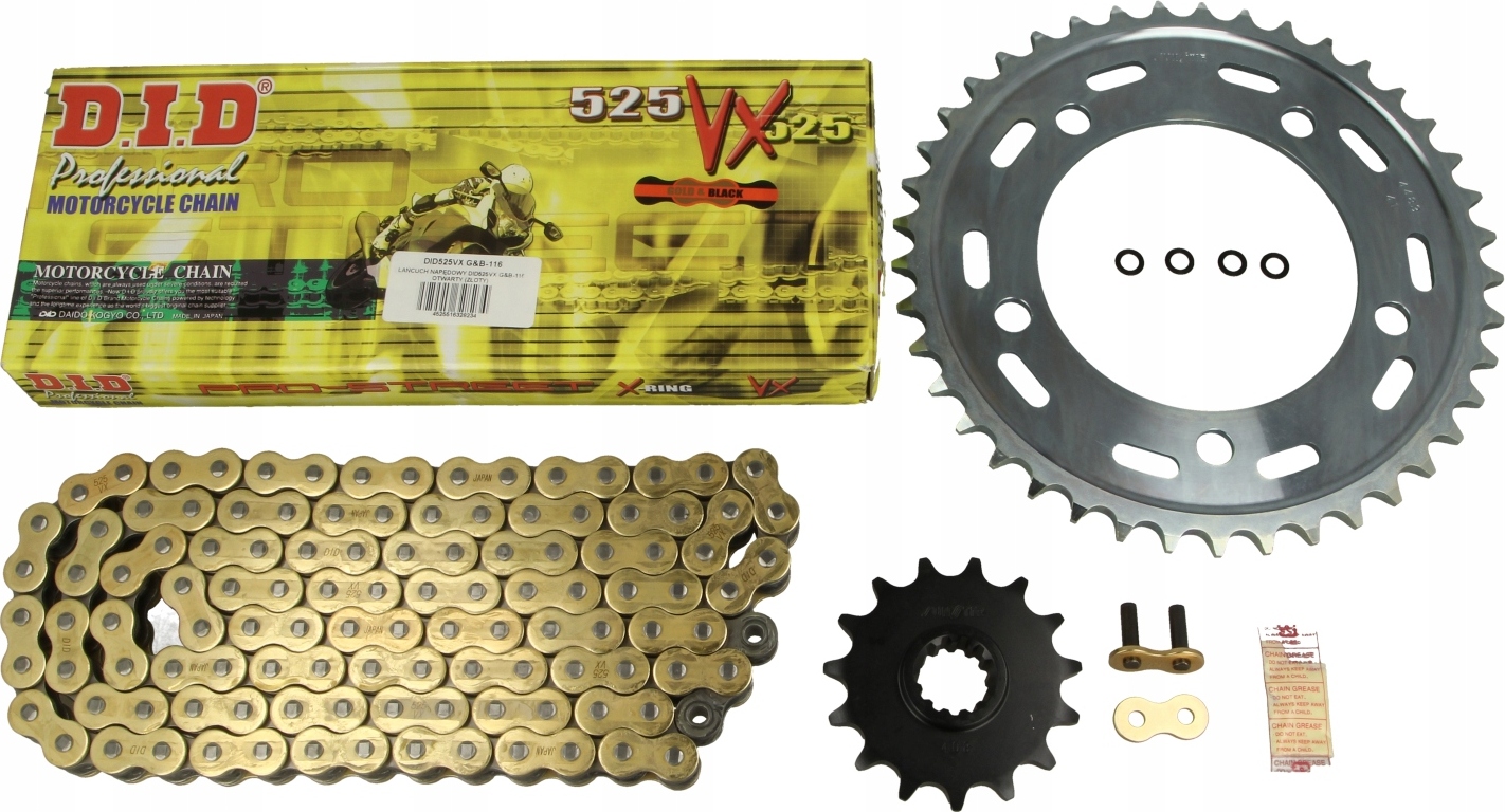 525VXZLCBF5000408 - КОМПЛЕКТ ПРИВОДА HONDA CBF500 04-08