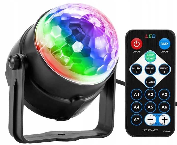 Диско-шар RGB-светодиодный проектор с пультом дистанционного управления