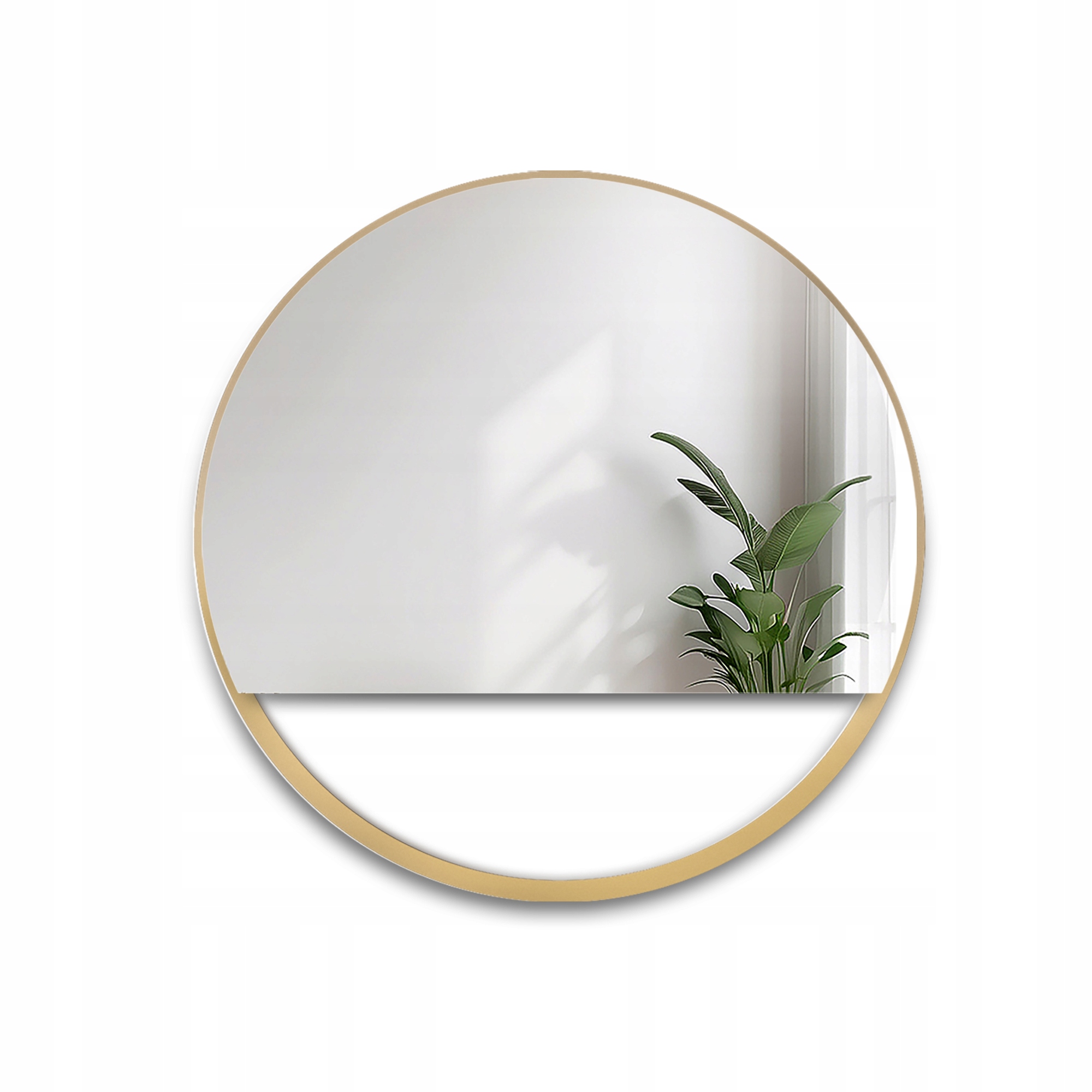 Zrcadlo Olena kulaté ve zlatém rámu Mdf Slim s volným prostorem Fi 130