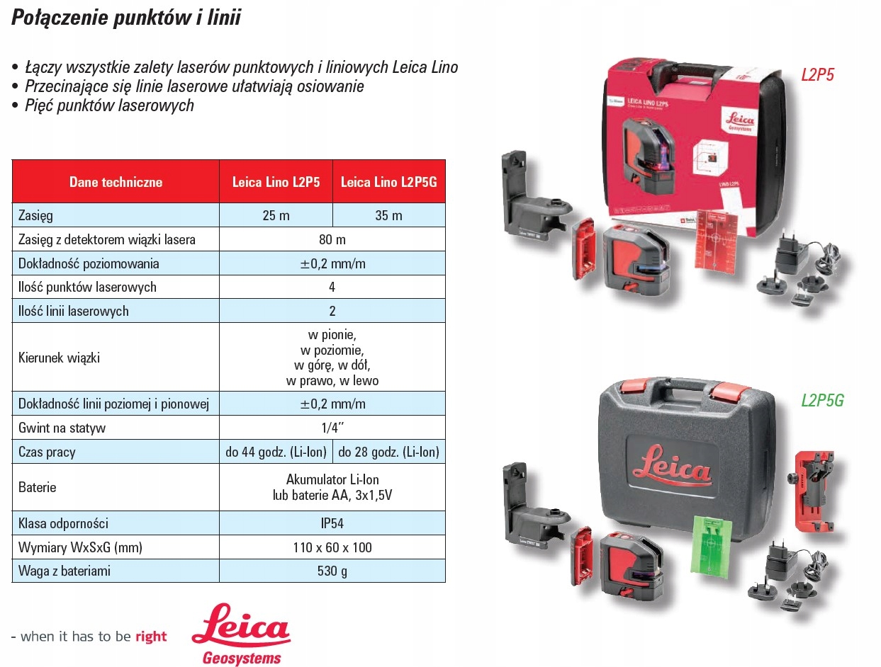 Leica krzyżowy punktowy Leica Lino L2P5G + statyw Kod producenta 864435