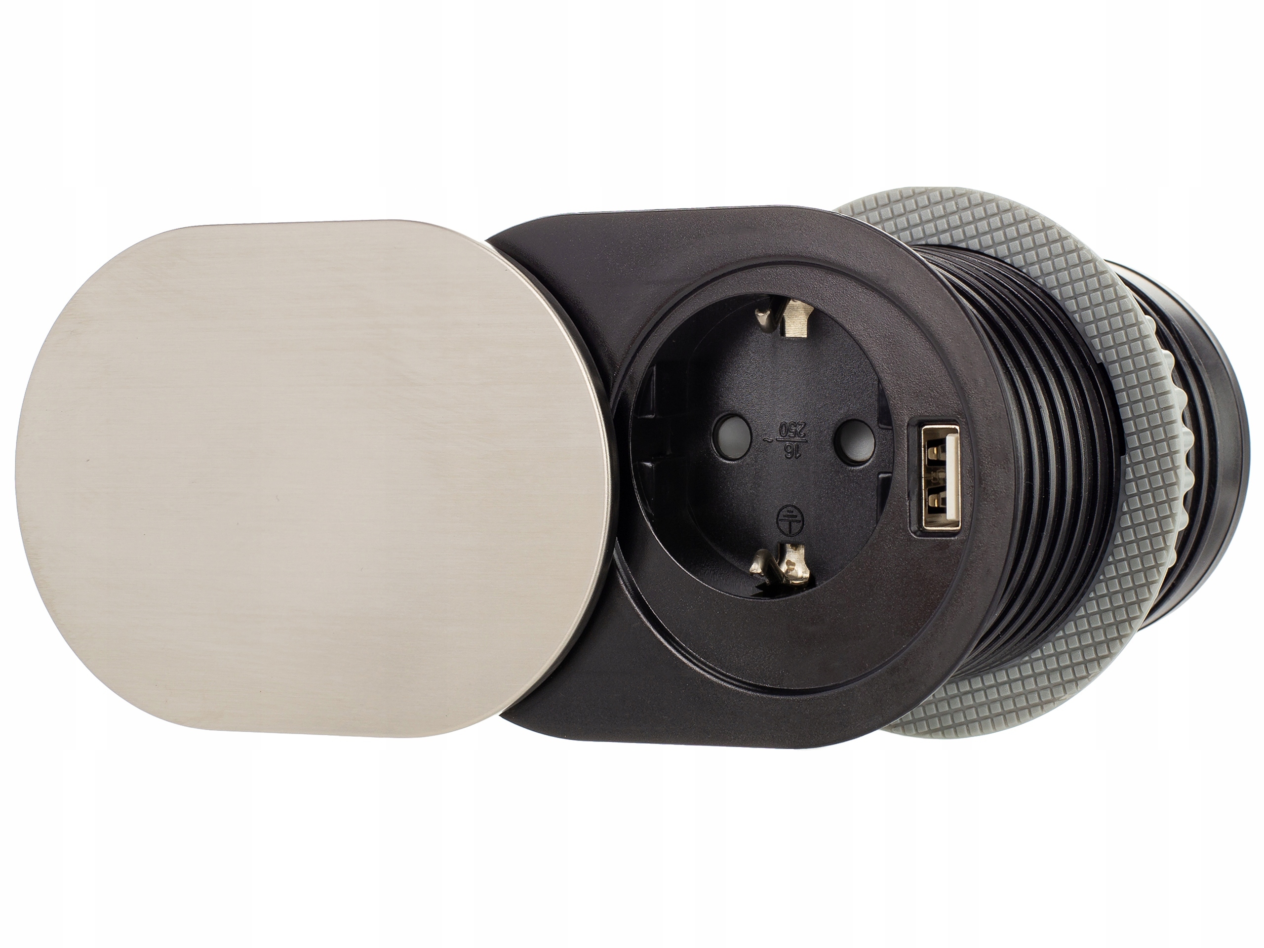 Gniazdo meblowe wpuszczane blat 230V SCHUKO USB