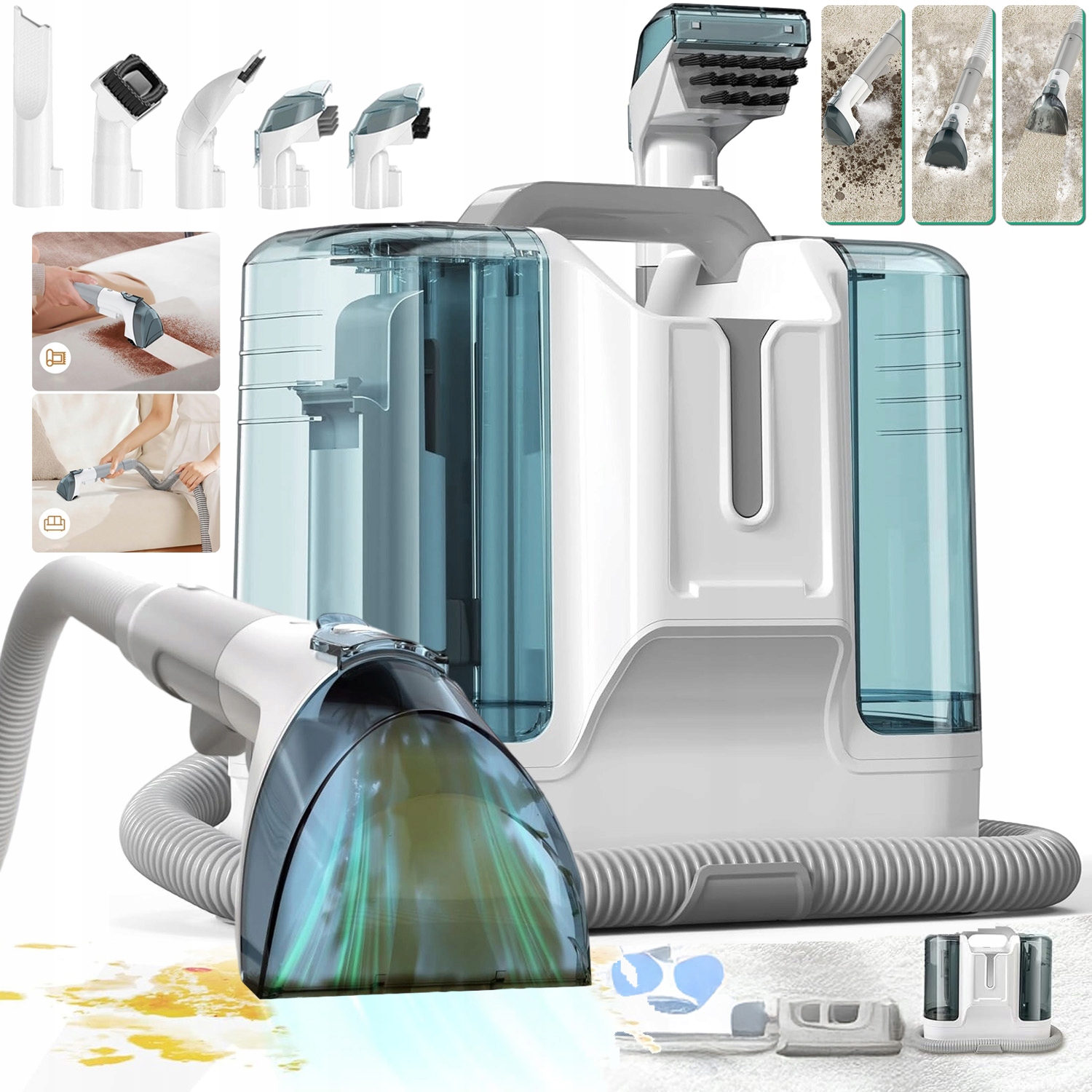Vysavač Na Mokré Čištění Na Koberce, Čalounění, Sedačky S Dvojitou Nádrží Na Vodu