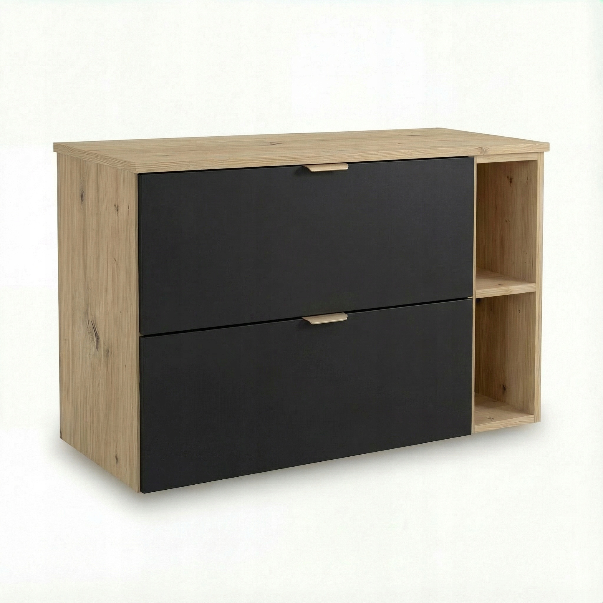 Skříňka pod umyvadlo 100 cm s regálem Černá/Dub artisan Orio