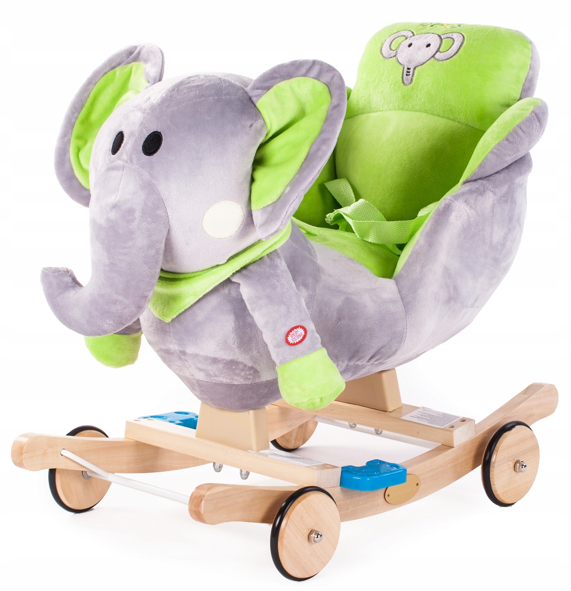 BUJAK KONIK NA BIEGUNACH i JEŹDZIK 2w1 słoń słonik DŹWIĘKI PL płozy koła