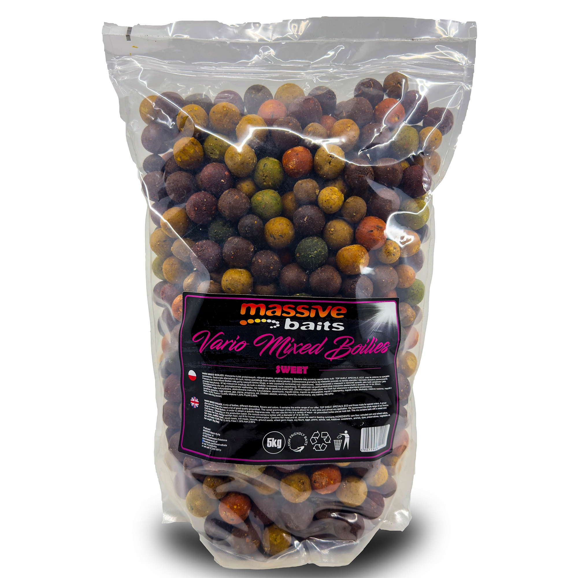 Kuličky Massive Baits Sweet Vario Mixed Boiles 14/18/24mm 5kg Sáček