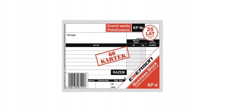 

Kp dowód wpłaty A6 KP-4 Emerson