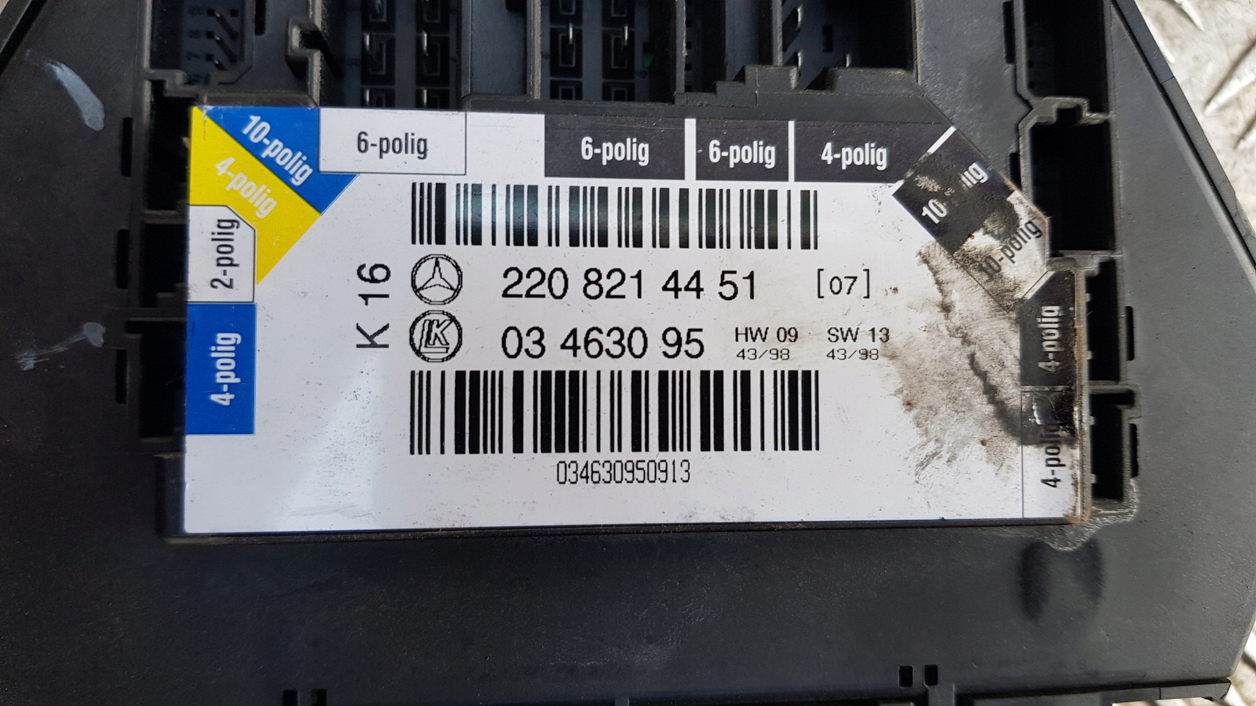 MERCEDES W220 modul Tür rechts heck 2208214451
