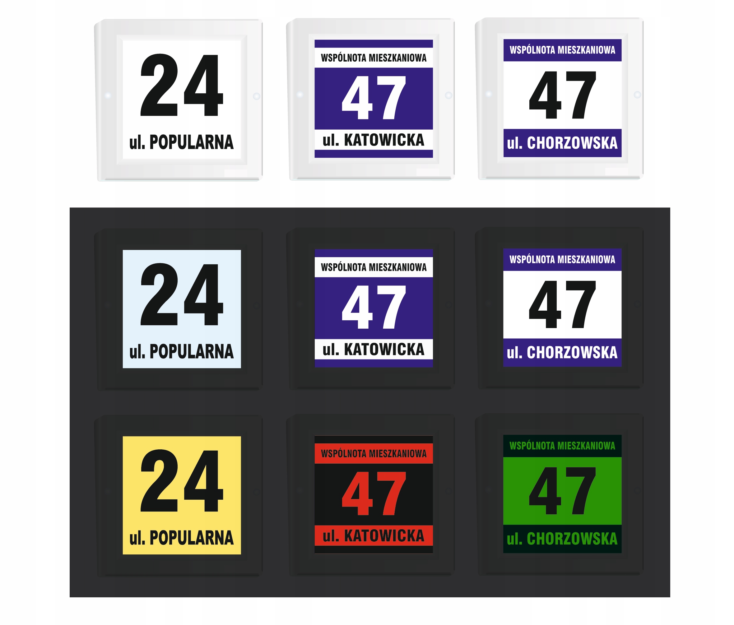 PODŚWIETLANY NUMER DOMU LED TABLICA ADRESOWA 23x23 Informacje dodatkowe podświetlenie