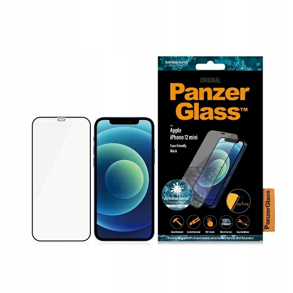PanzerGlass E2E Super+ kryt pro iPhone 12 Mini s antibakteriálním mikrofrakováním