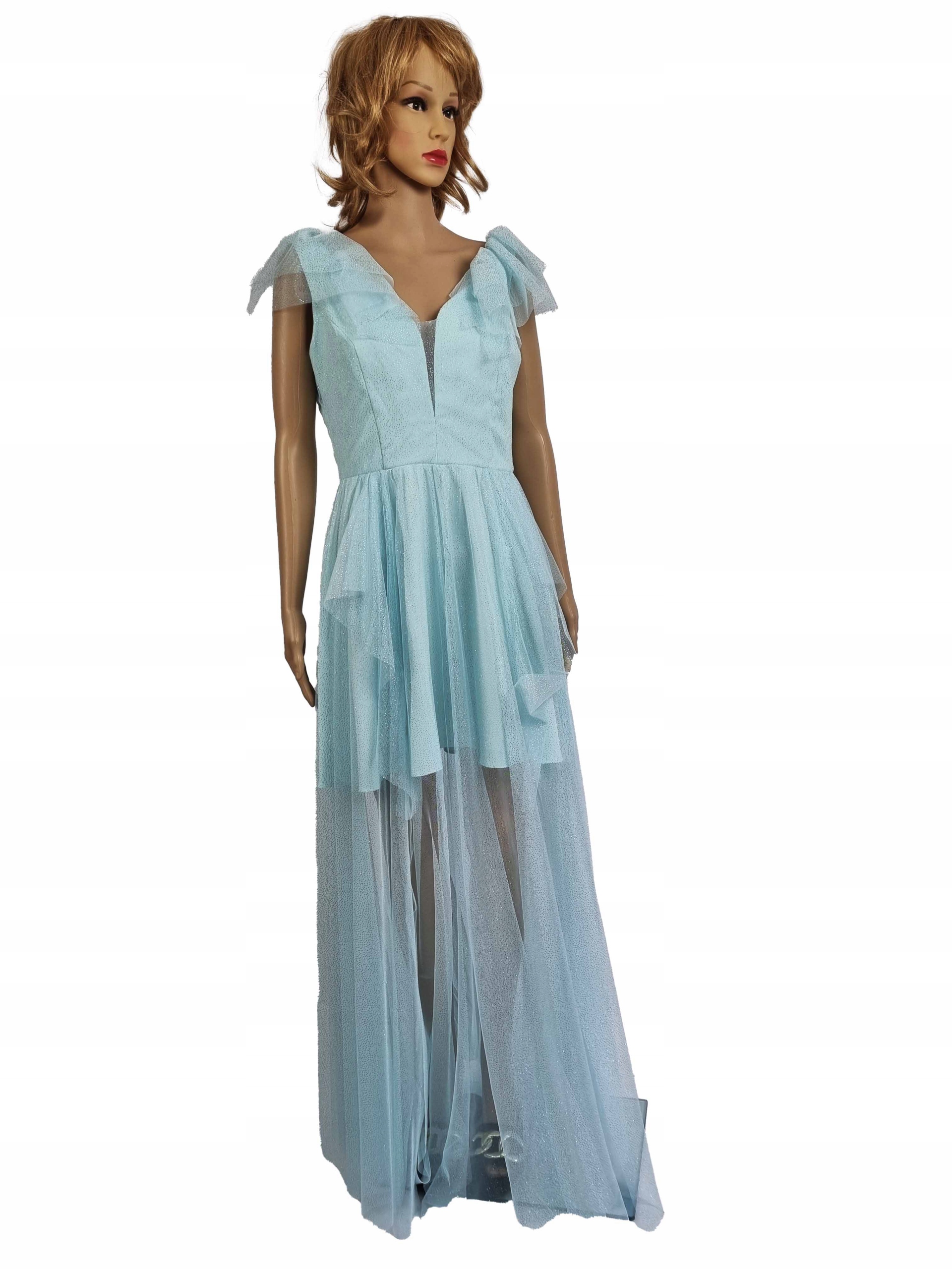 Sukienka wieczorowa maxi z rozcięciem Damska długa Rozmiar 36