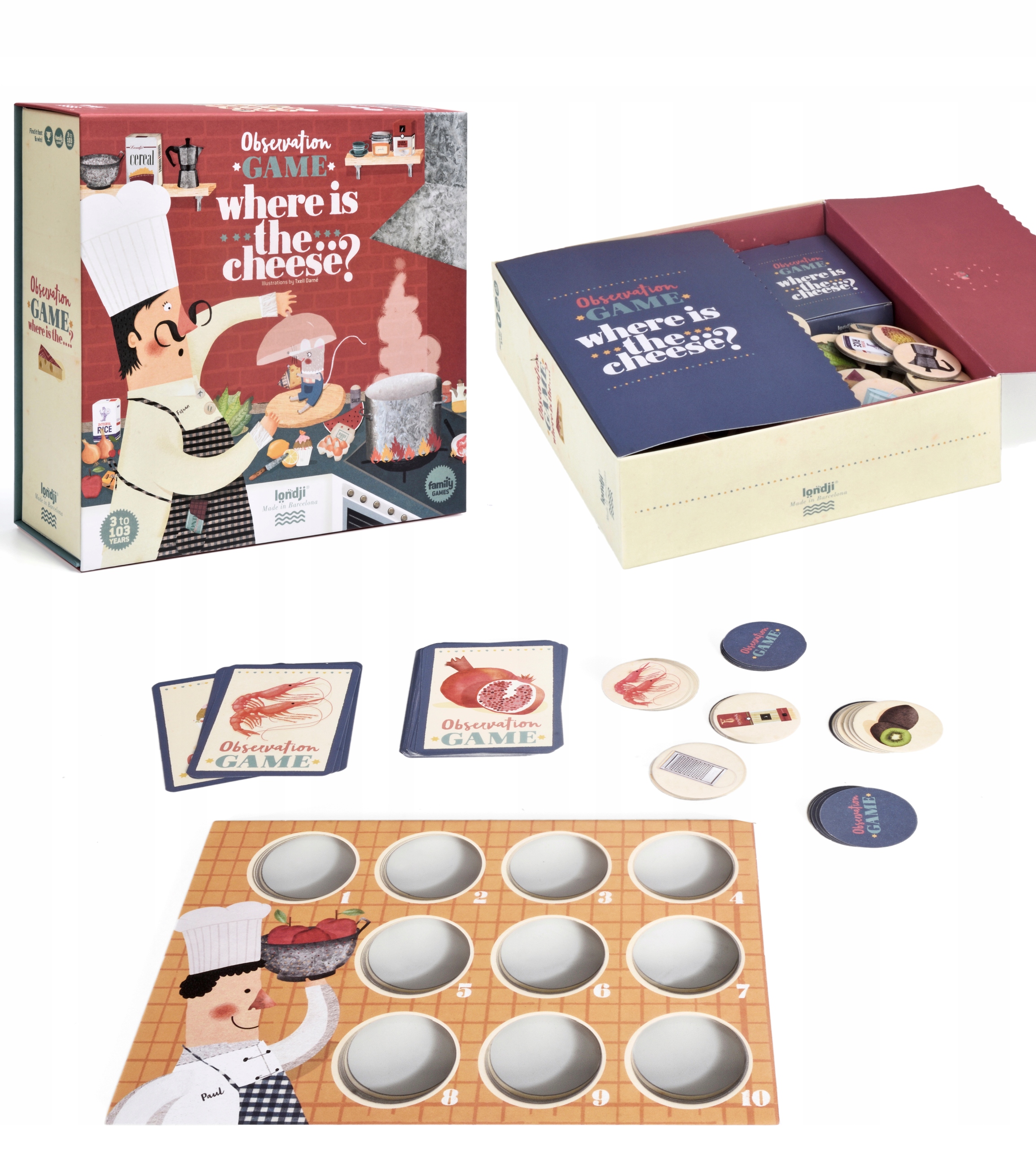 Londji Gra Where is the Cheese? Gdzie jest ser? Gra obserwacyjna dla dzieci