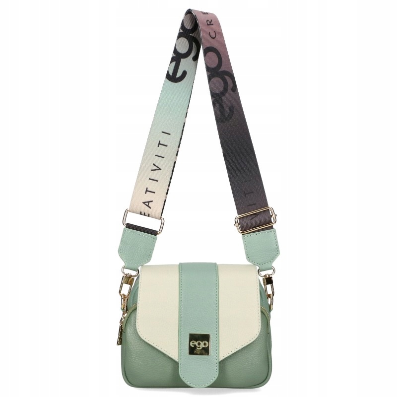 Kožená kabelka s klopou Ego zeleň