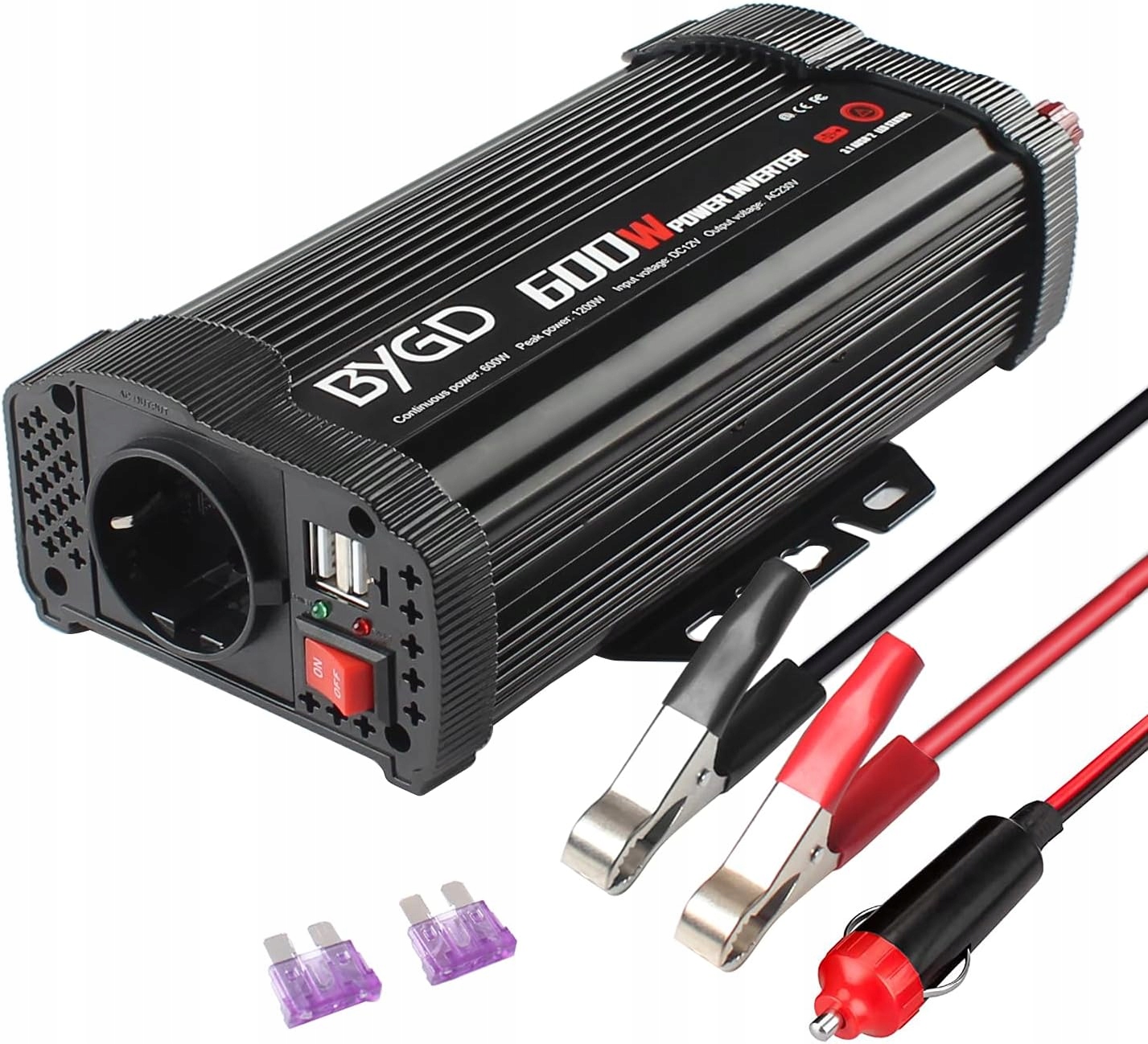 Automobilový Menič Napätia Bydg 600W Menič 1.0A 12V DC