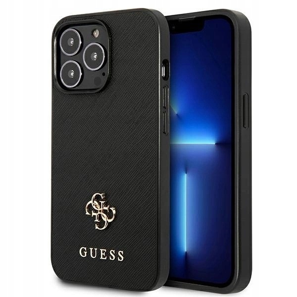 Etui Guess Saffiano 4G Small Metal Logo na iPhone 13/13 Pro 6,1" czarne