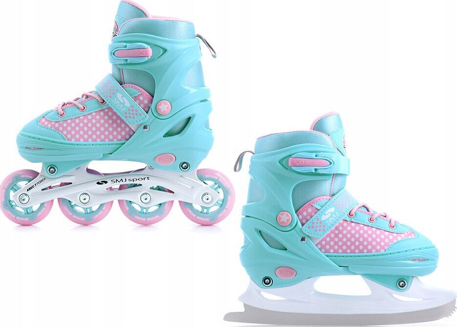 2W1 ŁYŻWY + ROLKI ŁYŻWOROLKI REGULOWANE SMJ SPORT LILY r 38-41