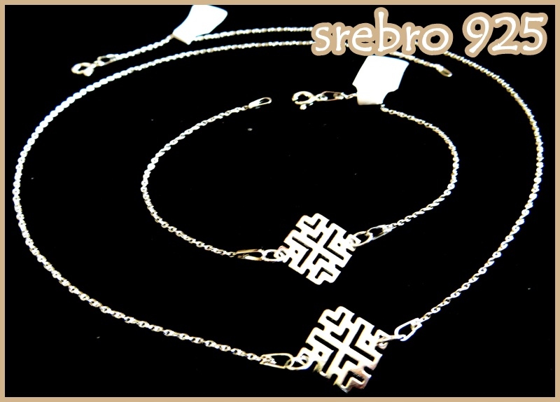 

Naszyjnik i bransoletka Celebrytka Ażur Kostka