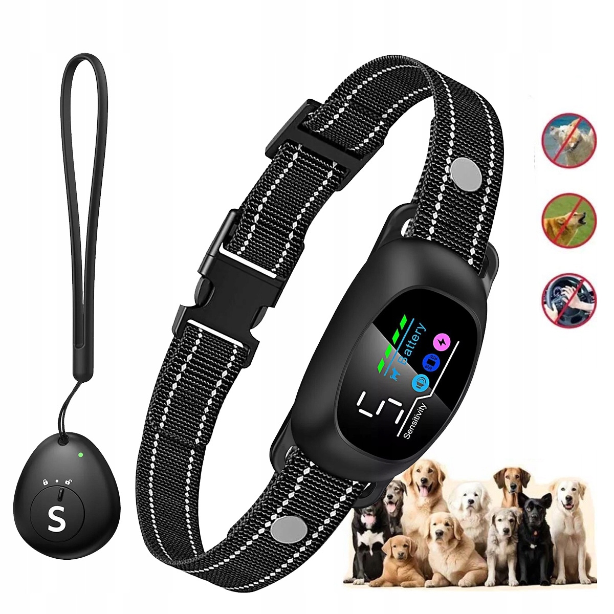 Levně 2V1 Elektrický Protištěkací Výcvikový Obojek Pro Psa S Led Displejem