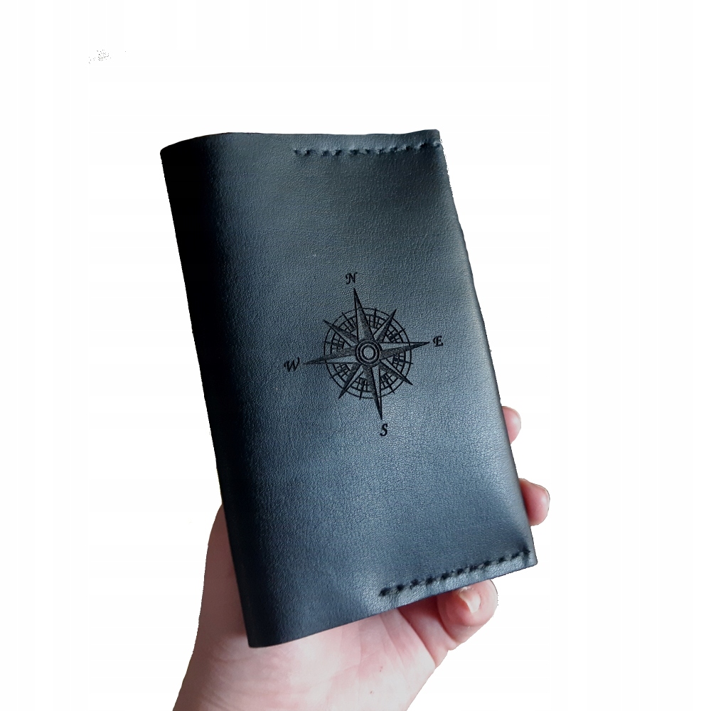 Pouzdro na cestovní pas personalizované kožené černé