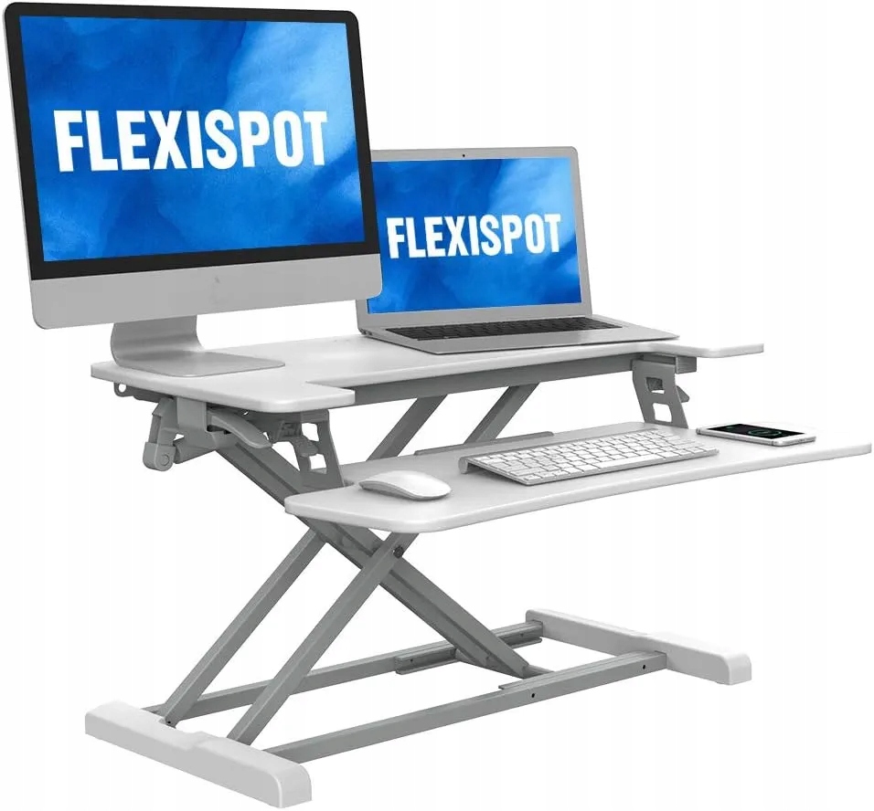 Flexispot Nakładka Na Biurko Regulowana 91,5x41,5 CM Biała Do Pracy