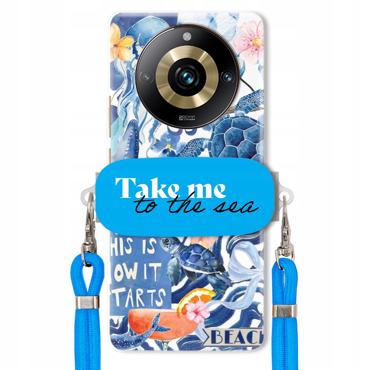 Puzdro pre Realme 11 Pro Plus 5G Premium Vodítko Blue+ Držiak Take Me To The Sea