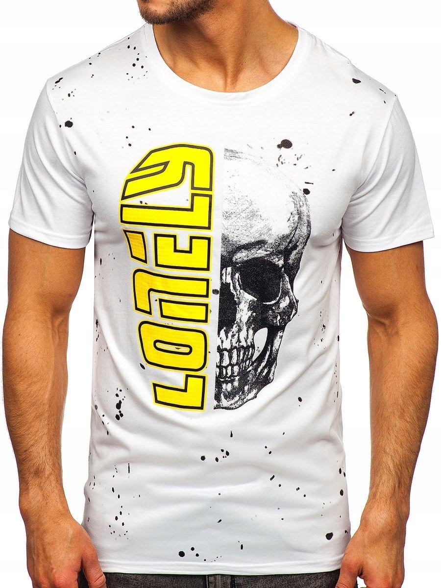 

T-shirt Męski Z Nadrukiem Biały Y70001 Denley_l