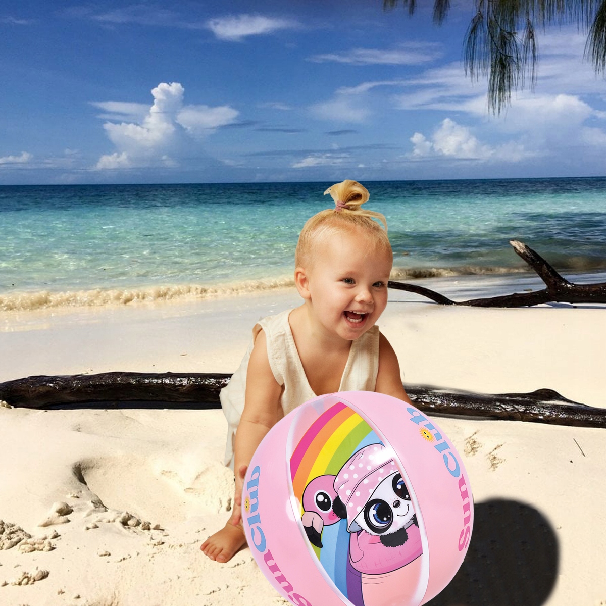 PIŁKA DMUCHANA PLAŻOWA PANDA 40 CM NA PLAŻE BASEN Model BAS-53014