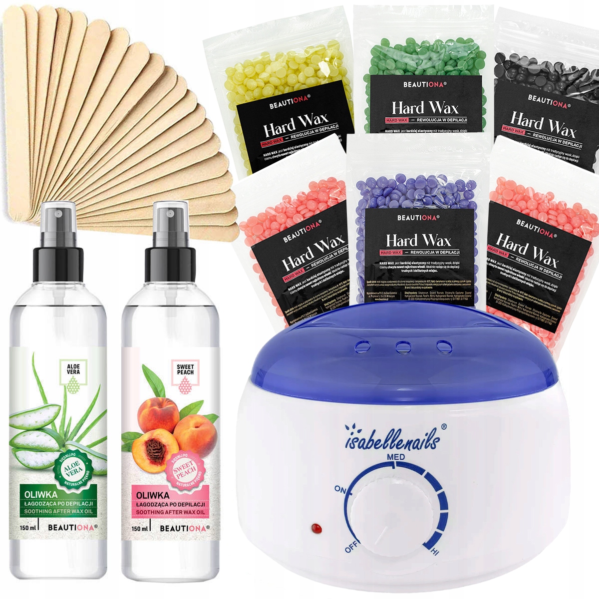 Depilační Sada Ohřívač Olivový Vosk 6X100g