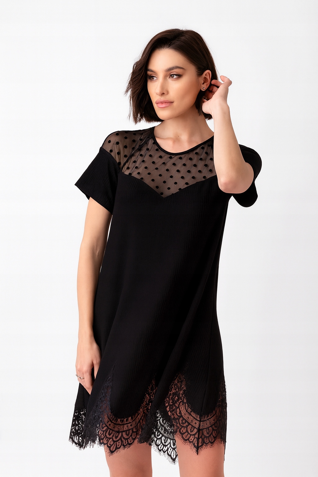 Vanilla & Oh!!zuza Košile Noční Černá Nightdress 4522 3XL/46