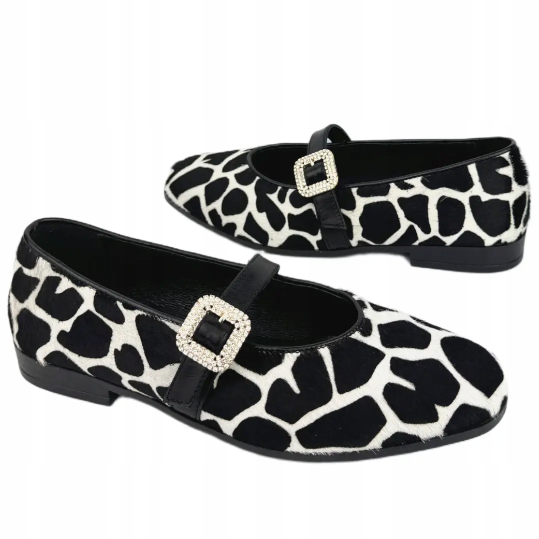 Kožené baleríny střevíčky dámské se zapínáním na pantera Chebello 37