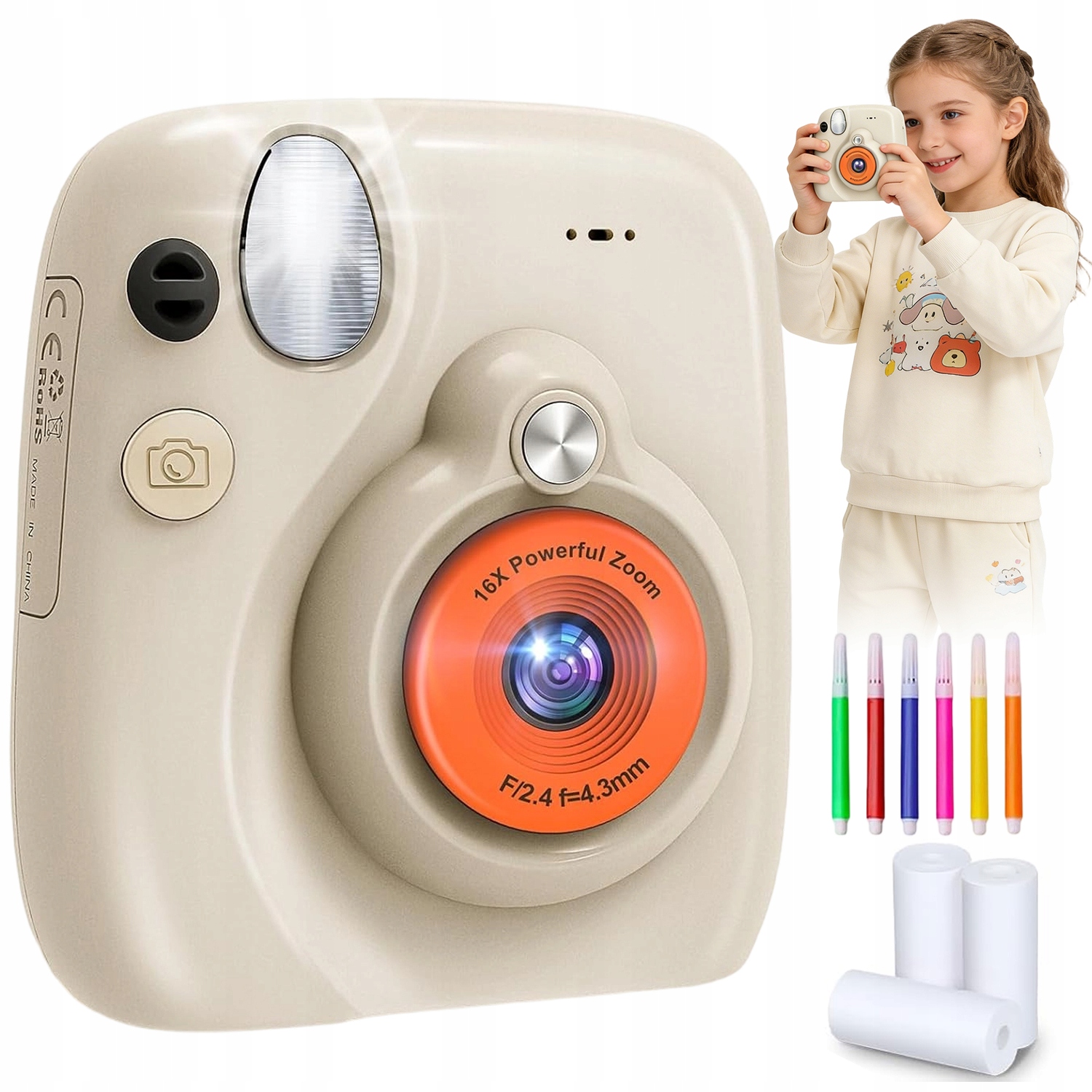 Digitální Fotoaparát Pro Děti S Okamžitou Fotografií A Tiskárnou Náplně