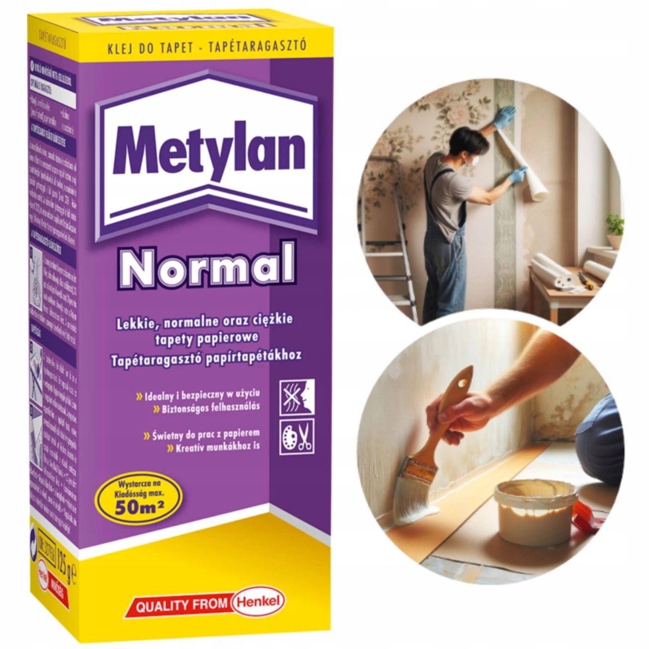 METYLAN KLEJ DO TAPET PAPIEROWYCH CIENKICH GRUBYCH NORMALNYCH NORMAL 125G