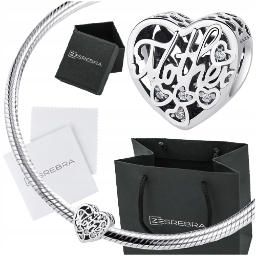 

Charms koralik Serce Dla Mamy Od Syna srebro S925