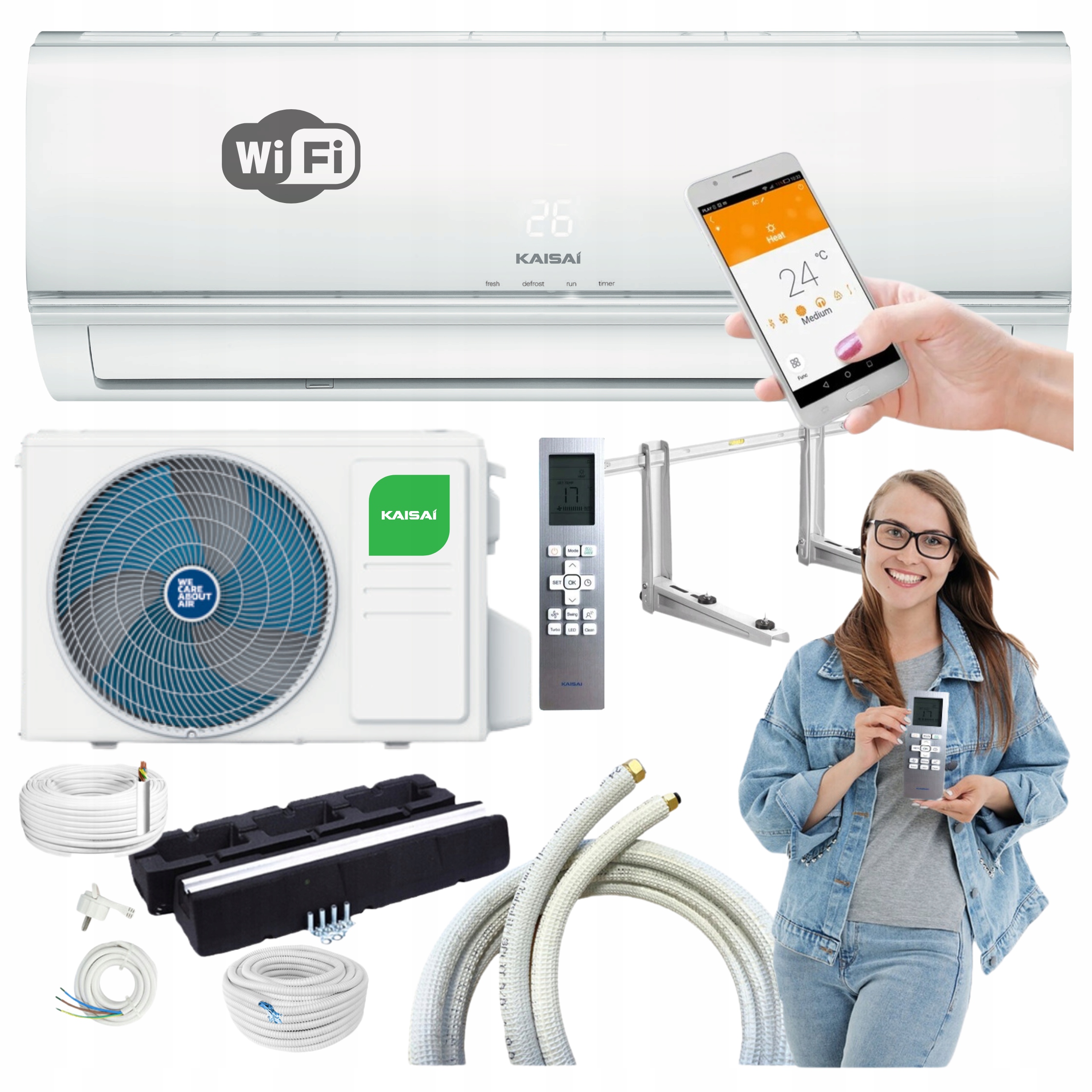 Klimatizátor Kaisai Eco 3,5 kW Wifi 2025 sada Samostatná Montáž Na Stenu