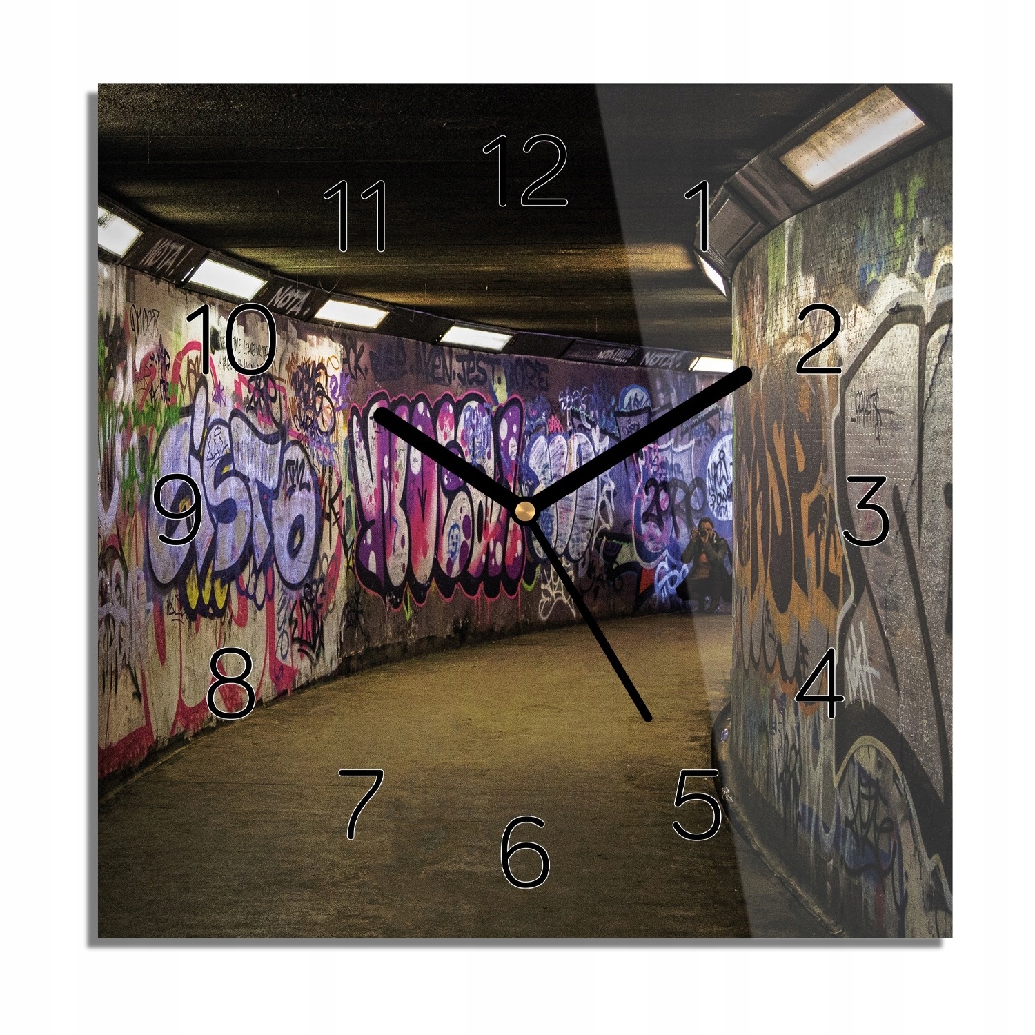 

Mury graffiti ściany zegar szklany 30x30 z foto