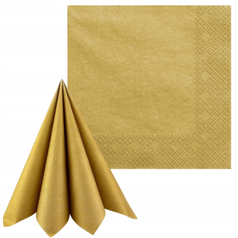 Serwetki papierowe klasyczne metaliczne 3-warst. 33*33 a'20 złote