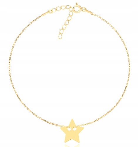 

Złota bransoletka na nogę gwiazdka Srebro 925 23cm